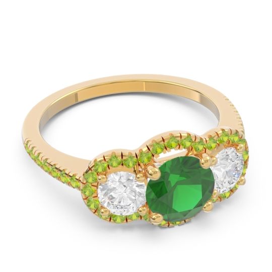 Halo Three Stone Attika Ring