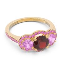 Halo Three Stone Attika Ring