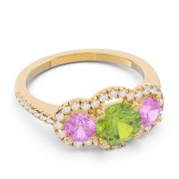 Halo Three Stone Attika Ring