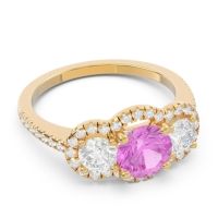 Halo Three Stone Attika Ring