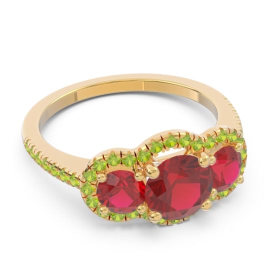 Halo Three Stone Attika Ring