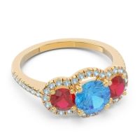 Halo Three Stone Attika Ring