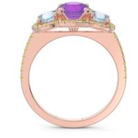 Halo Three Stone Attika Ring