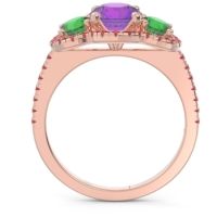 Halo Three Stone Attika Ring