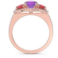 Halo Three Stone Attika Ring
