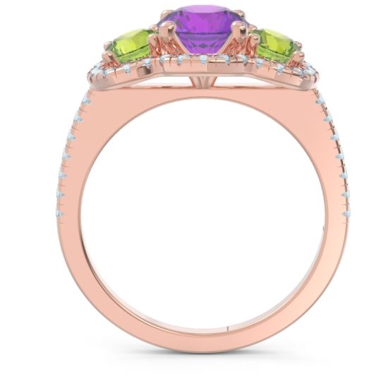 Halo Three Stone Attika Ring