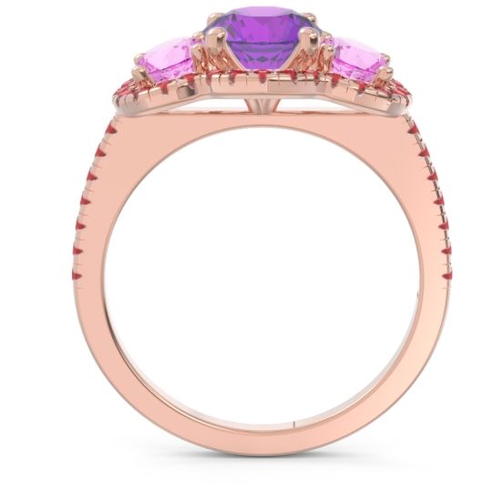 Halo Three Stone Attika Ring