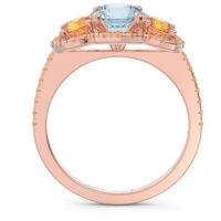 Halo Three Stone Attika Ring