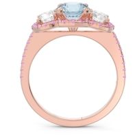 Halo Three Stone Attika Ring