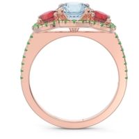 Halo Three Stone Attika Ring