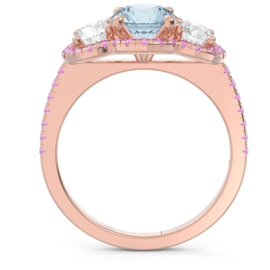 Halo Three Stone Attika Ring