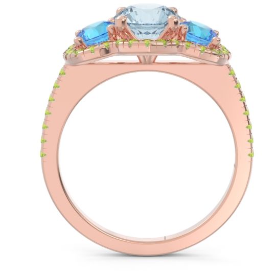 Halo Three Stone Attika Ring