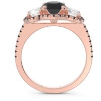 Halo Three Stone Attika Ring