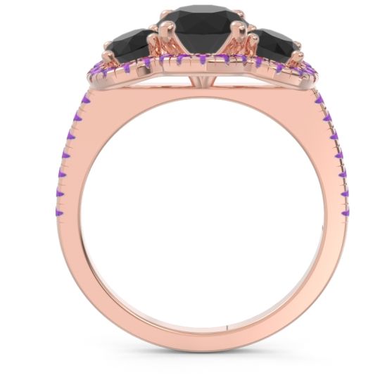 Halo Three Stone Attika Ring