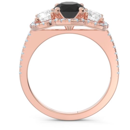 Halo Three Stone Attika Ring
