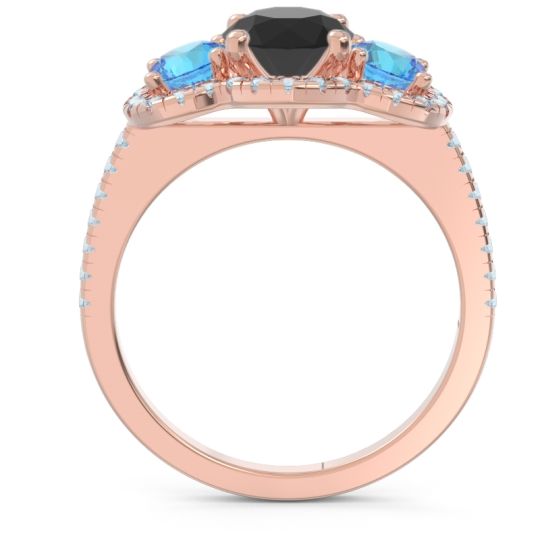 Halo Three Stone Attika Ring