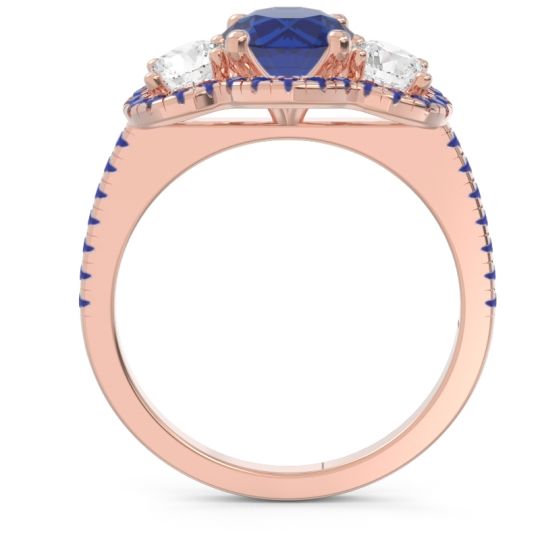 Halo Three Stone Attika Ring