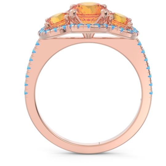 Halo Three Stone Attika Ring