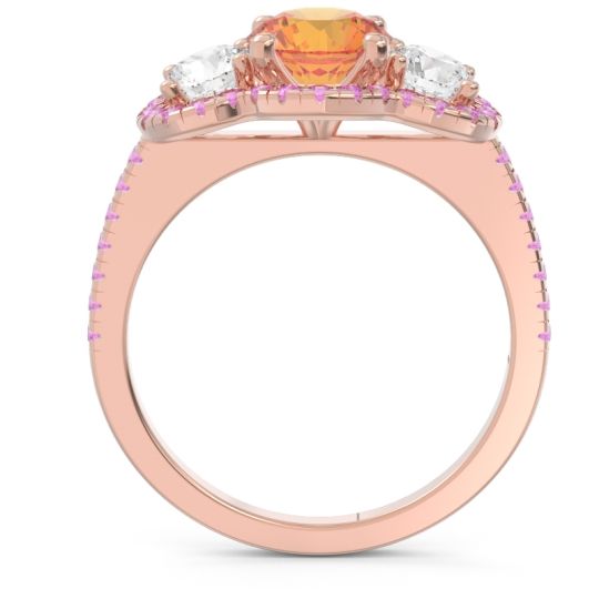 Halo Three Stone Attika Ring