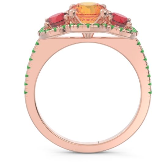 Halo Three Stone Attika Ring