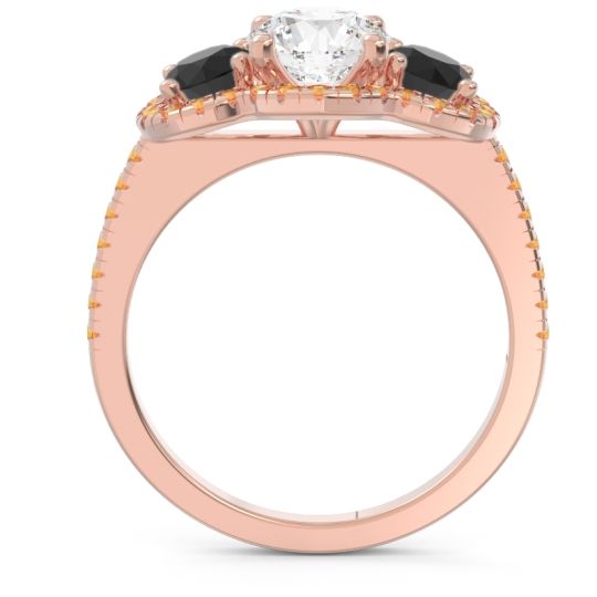 Halo Three Stone Attika Ring