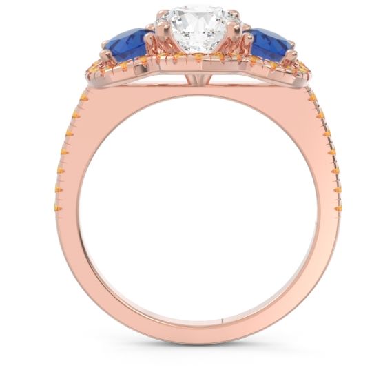 Halo Three Stone Attika Ring