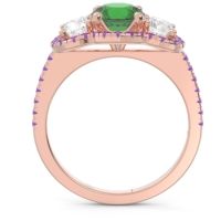 Halo Three Stone Attika Ring