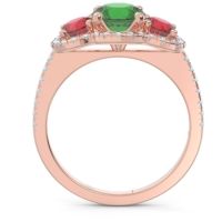 Halo Three Stone Attika Ring
