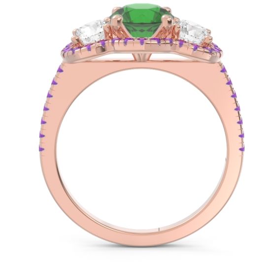 Halo Three Stone Attika Ring
