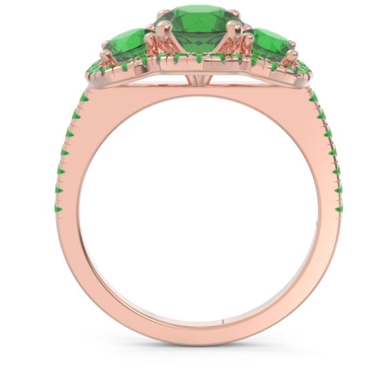 Halo Three Stone Attika Ring