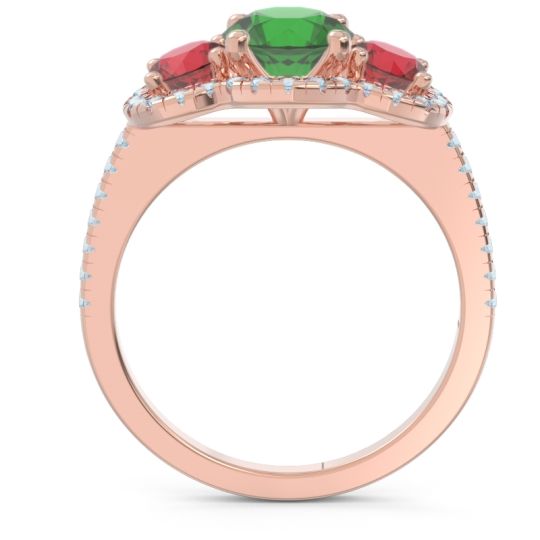 Halo Three Stone Attika Ring