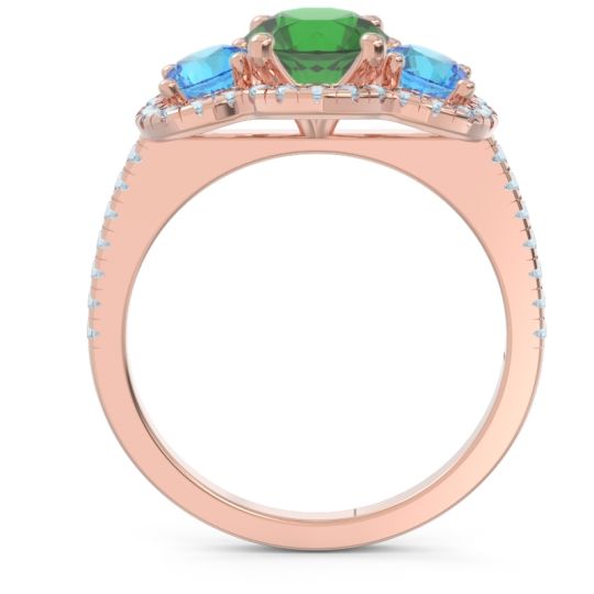 Halo Three Stone Attika Ring