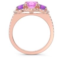 Halo Three Stone Attika Ring