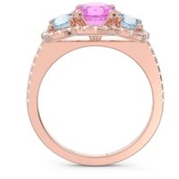 Halo Three Stone Attika Ring