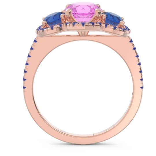 Halo Three Stone Attika Ring