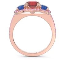 Halo Three Stone Attika Ring