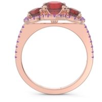 Halo Three Stone Attika Ring