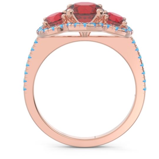 Halo Three Stone Attika Ring