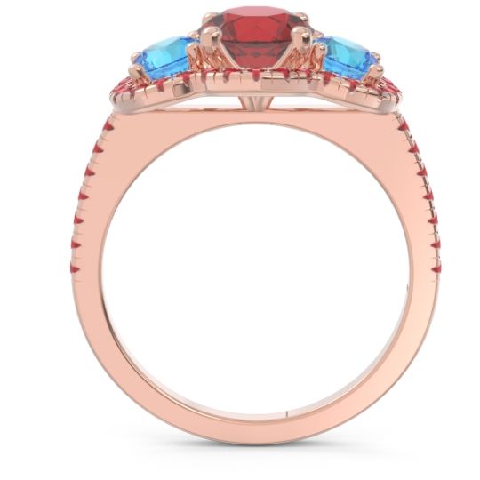 Halo Three Stone Attika Ring