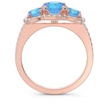 Halo Three Stone Attika Ring