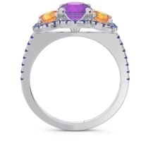 Halo Three Stone Attika Ring