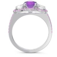 Halo Three Stone Attika Ring