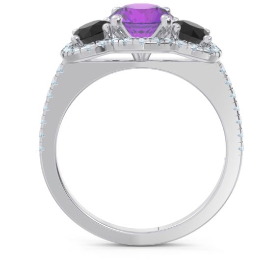 Halo Three Stone Attika Ring