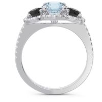 Halo Three Stone Attika Ring