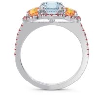 Halo Three Stone Attika Ring