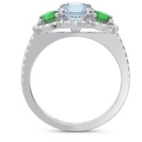 Halo Three Stone Attika Ring