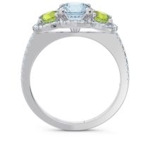 Halo Three Stone Attika Ring
