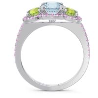 Halo Three Stone Attika Ring