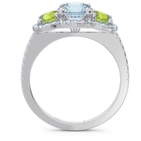 Halo Three Stone Attika Ring