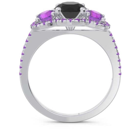 Halo Three Stone Attika Ring